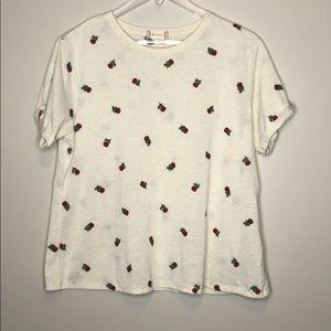 Embroidered rose top